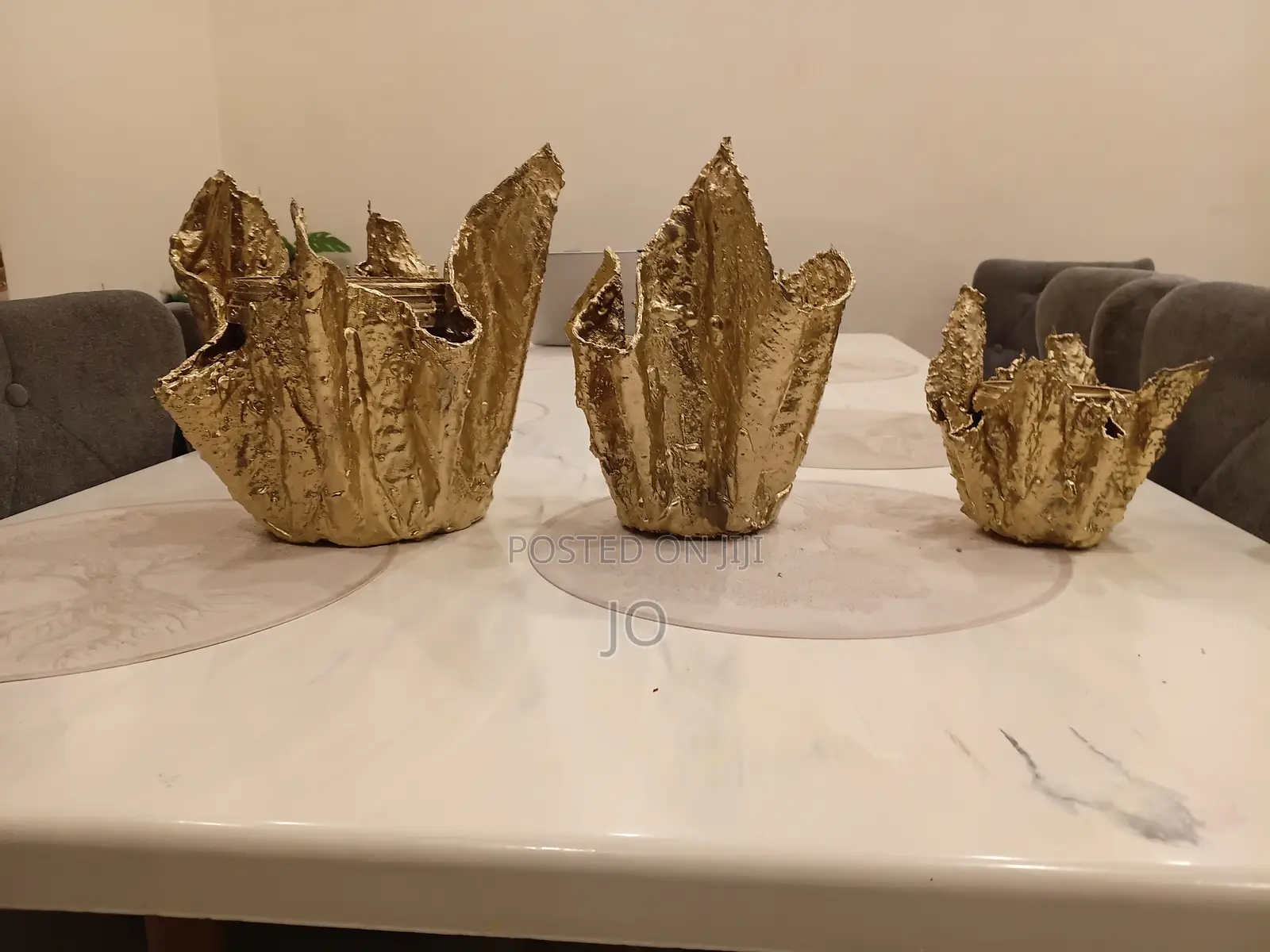 Handcrafted Modern Gold Fabric Planter