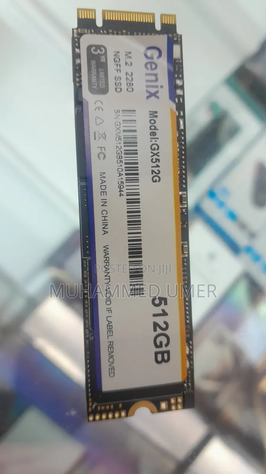 Genix 512gb M.2 Sata SSD-100% Health