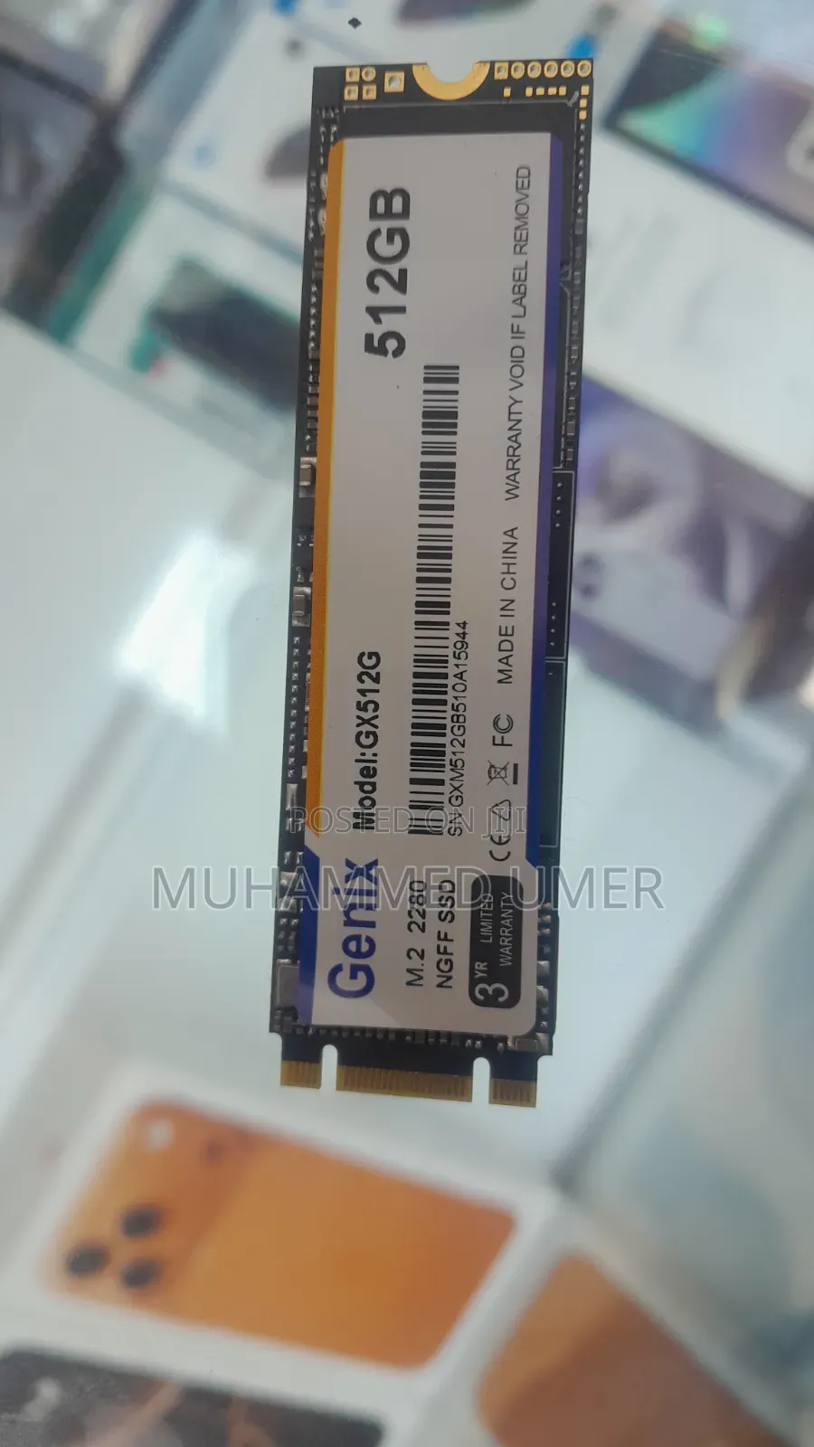 Genix 512gb M.2 Sata SSD-100% Health