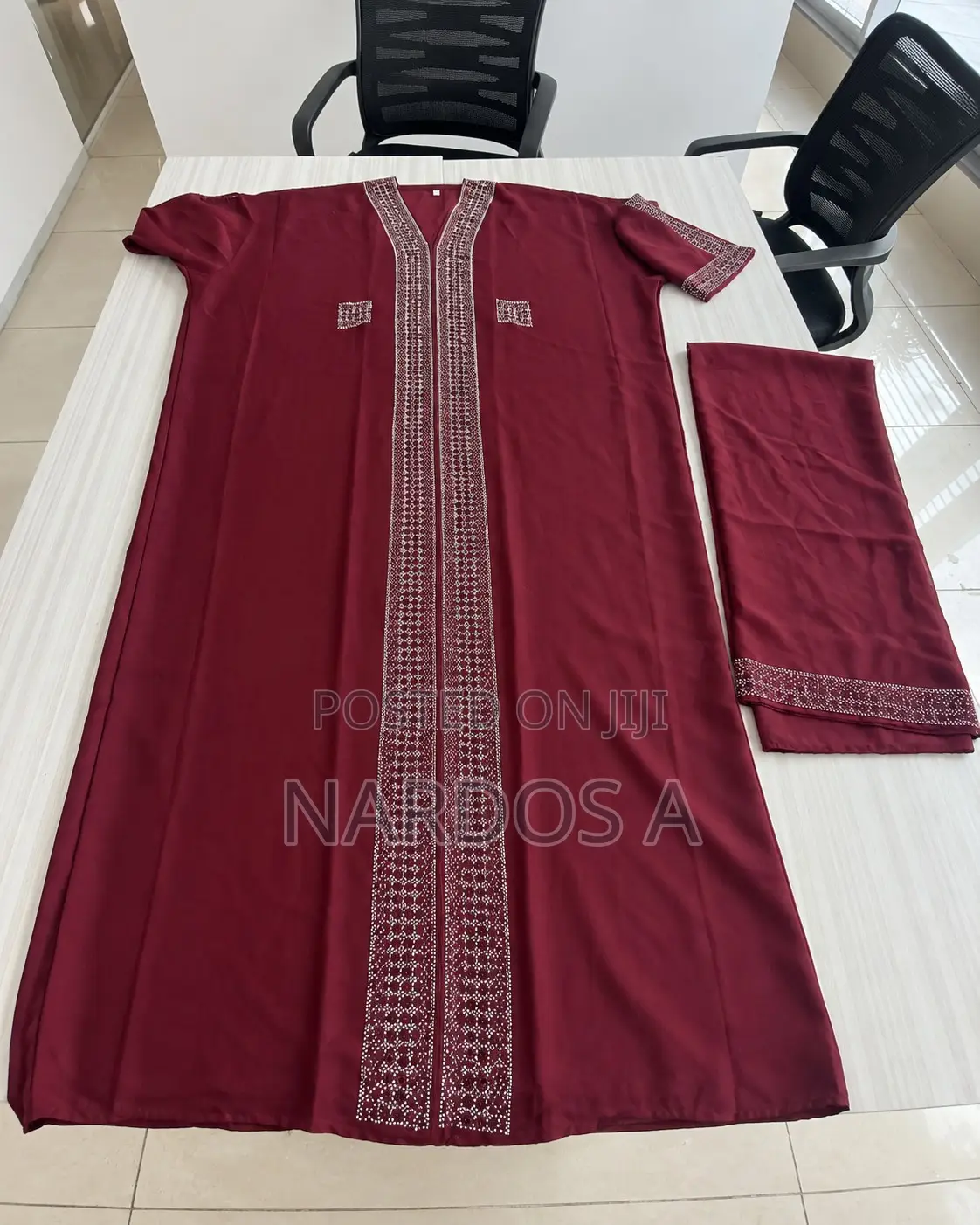 Burgundy Dubai Abaya – Size 58
