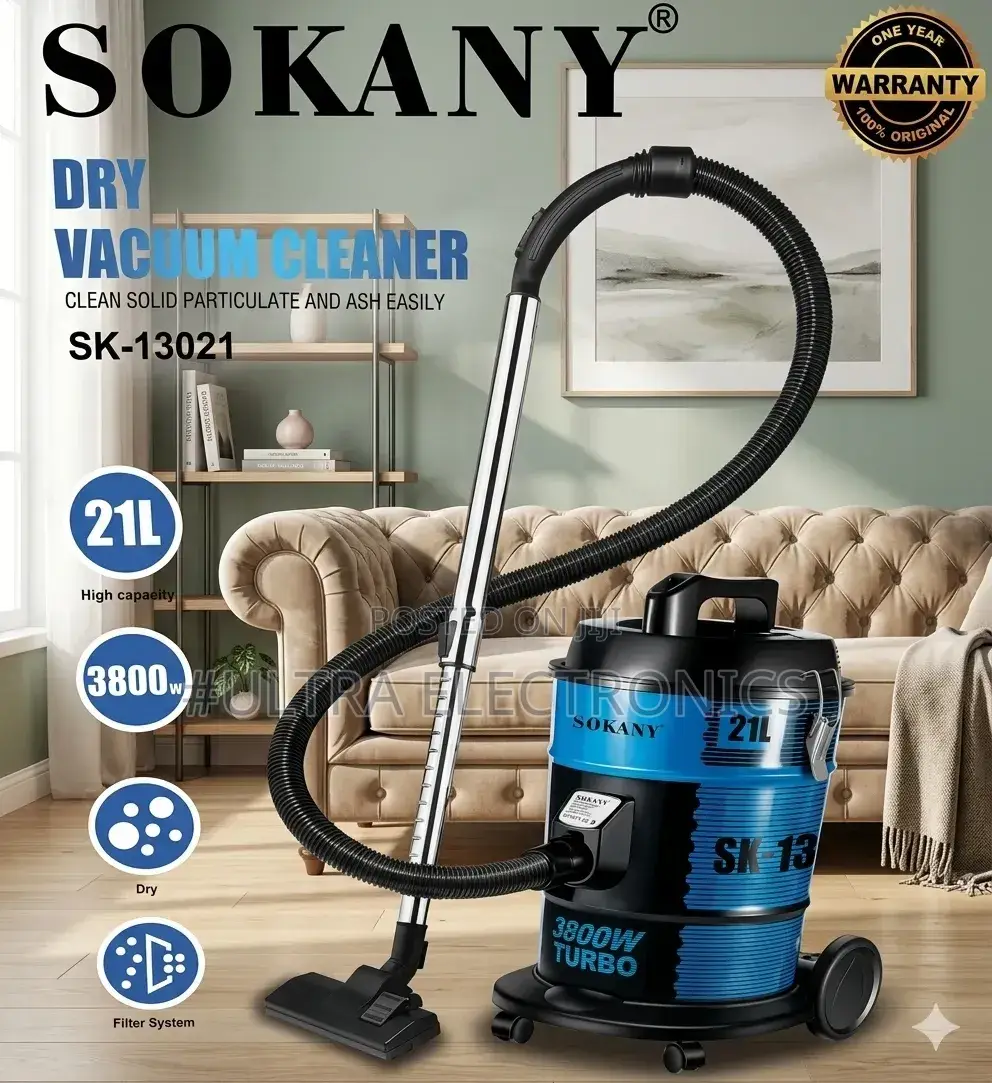 Sokany Sk-13021 – 21l Dry Vacuum Cleaner ኃይለኛ የጽዳት ማሽን! Sokany