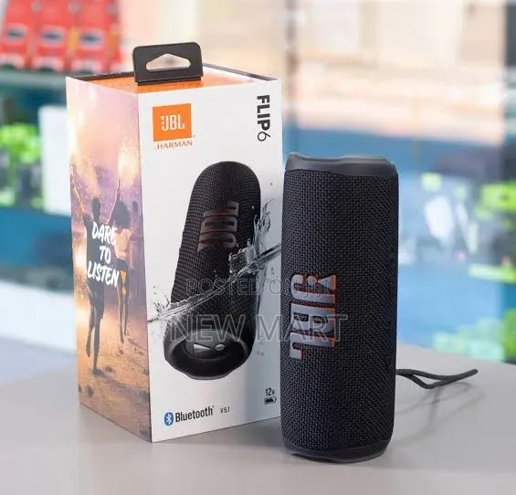 Black JBL Flip 6 Portable Bluetooth Speaker