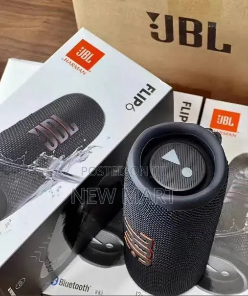 Black JBL Flip 6 Portable Bluetooth Speaker