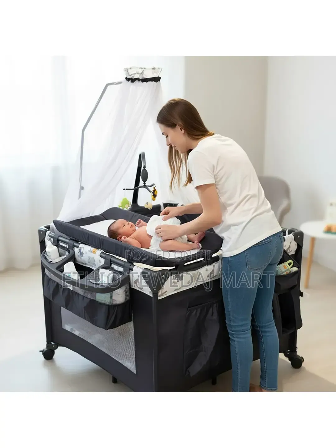 COLINONE Baby Multifunction Crips || 3-in-1Portable Sleeper Playard