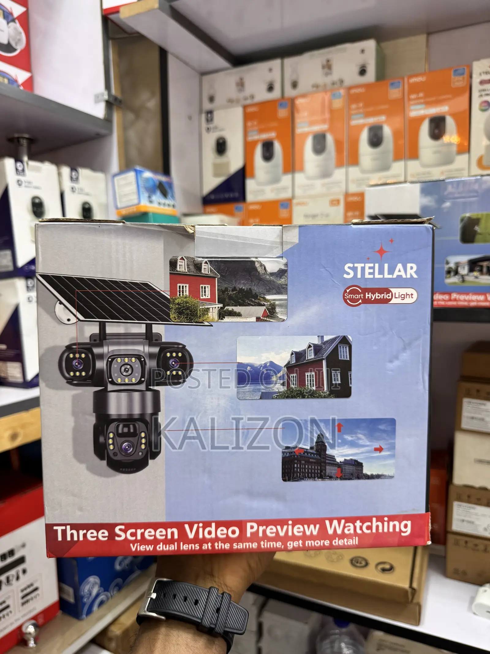 Stellar 4G Three-Lens Outdoor Solar ባለ 3 እይን በሲም ና ሶላሮ ባትሪ የሜሰራ ካሜራ