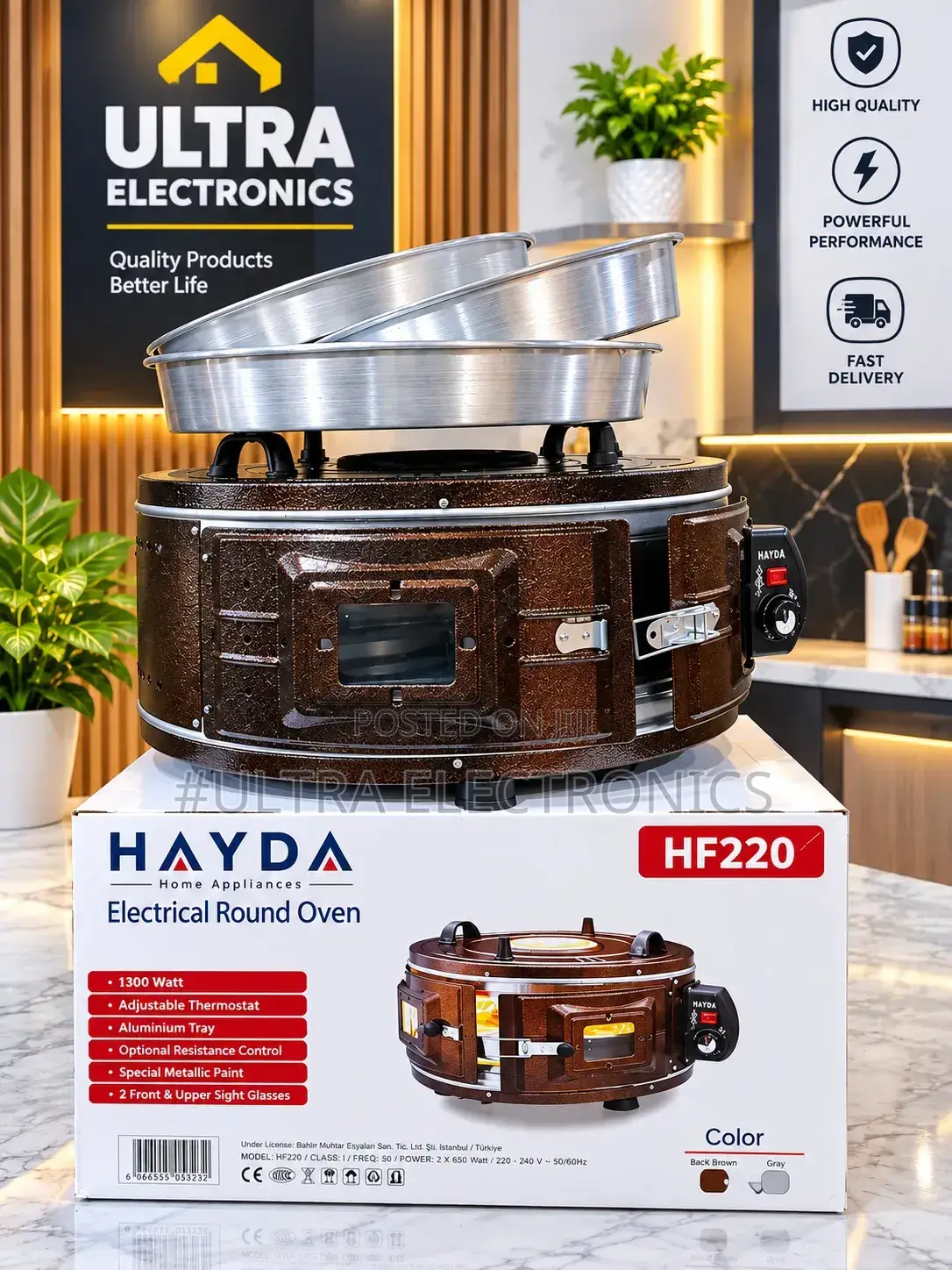 HAYDA HF220 Electrical Round Oven የኤሌክትሪክ ዙር ኦቨን Hf220 በቤት ውስጥ
