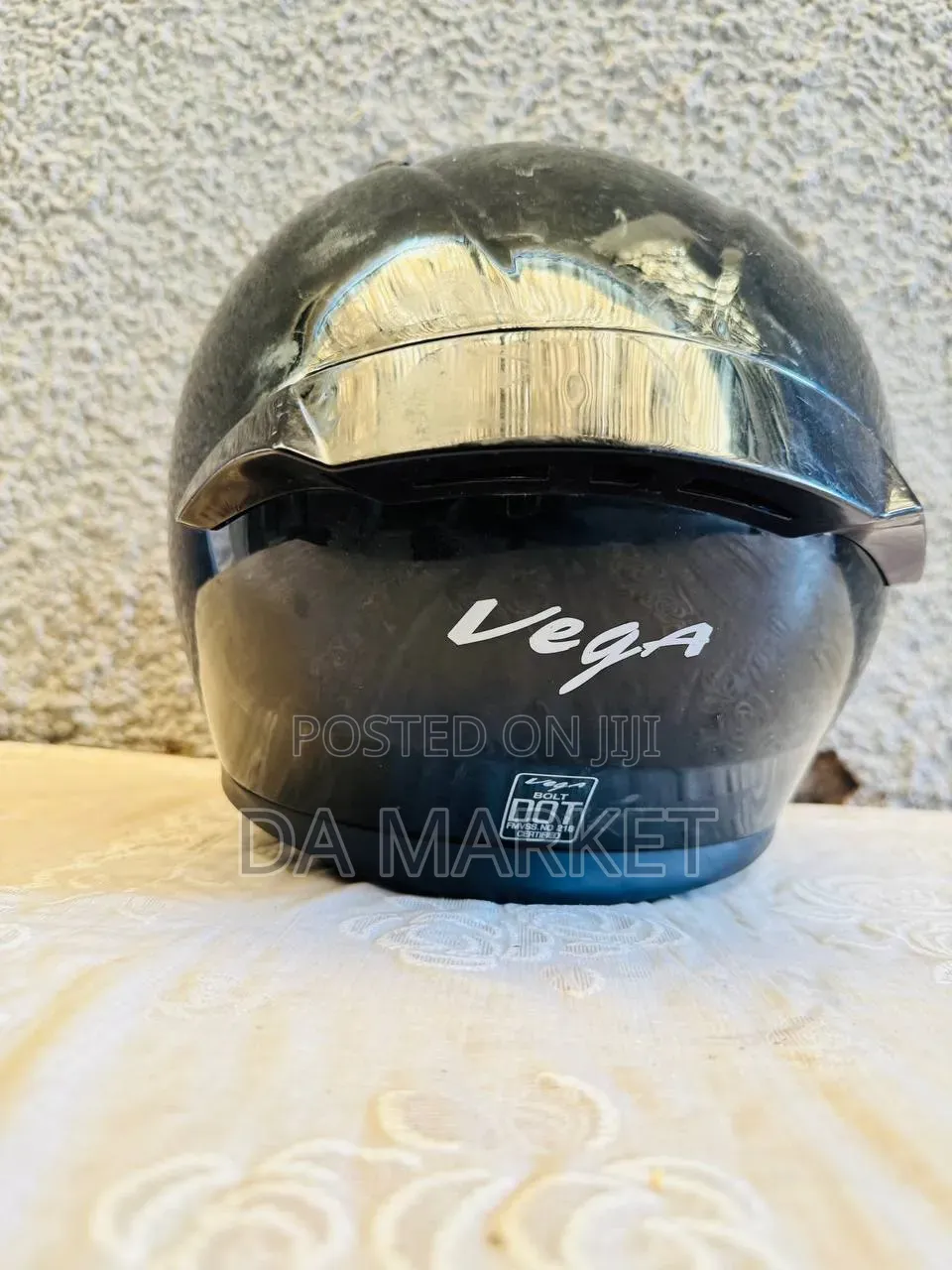 Black Vega Bolt Full-Face Motorcycle Helmet