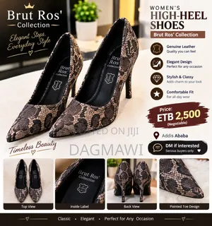 Elegant Leather High-Heel Shoes – Brut Ros’ Collection