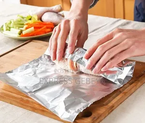 100M Aluminium Foil የተለያዩ ምግቦችን ለማብሰል እና የቴክ አዌይ ምግቦችን መጠቅለያ