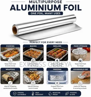 100M Aluminium Foil የተለያዩ ምግቦችን ለማብሰል እና የቴክ አዌይ ምግቦችን መጠቅለያ
