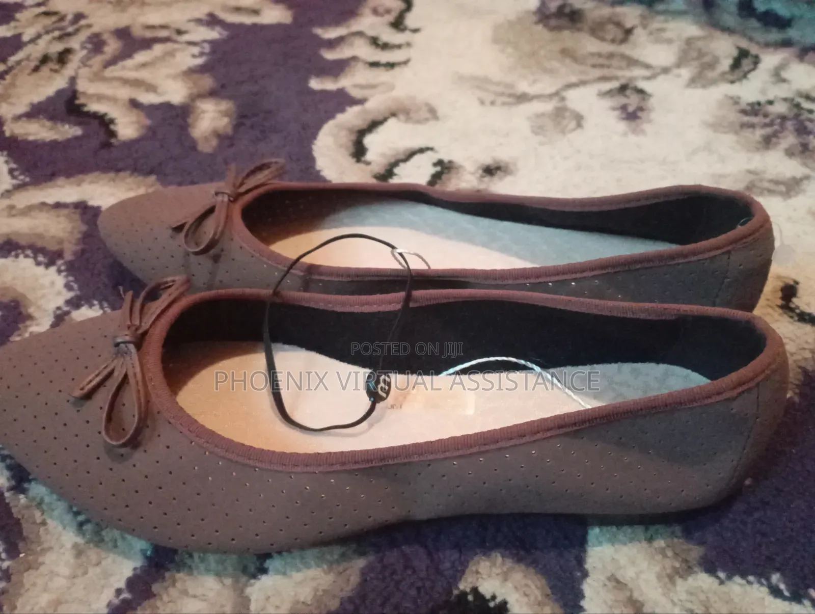 Moleca Brown Pointed Toe Ballet Flats With Bow-Size 39