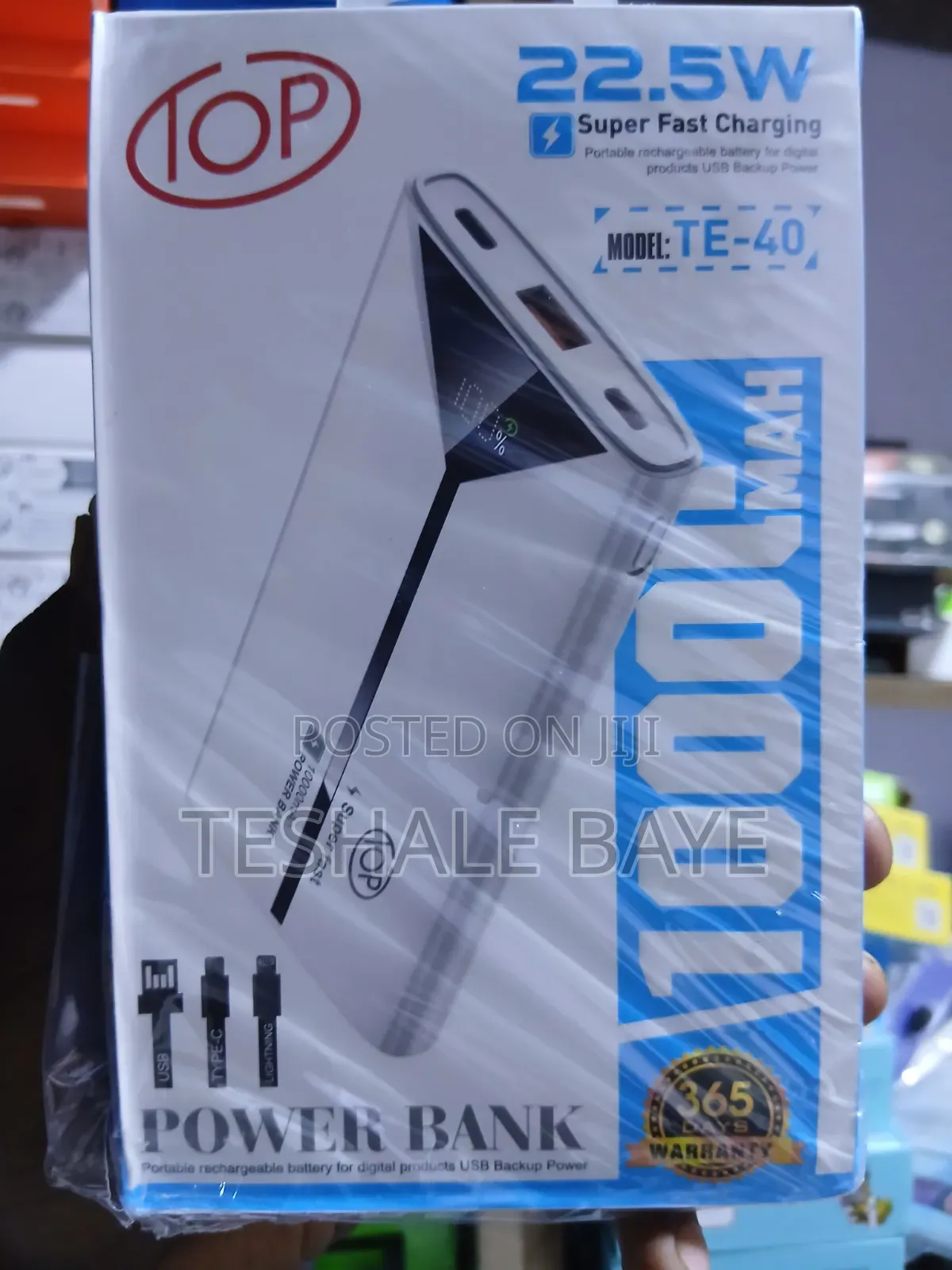TOP TE-40 10000mAh ፓወር ባንክ (Power Bank) 