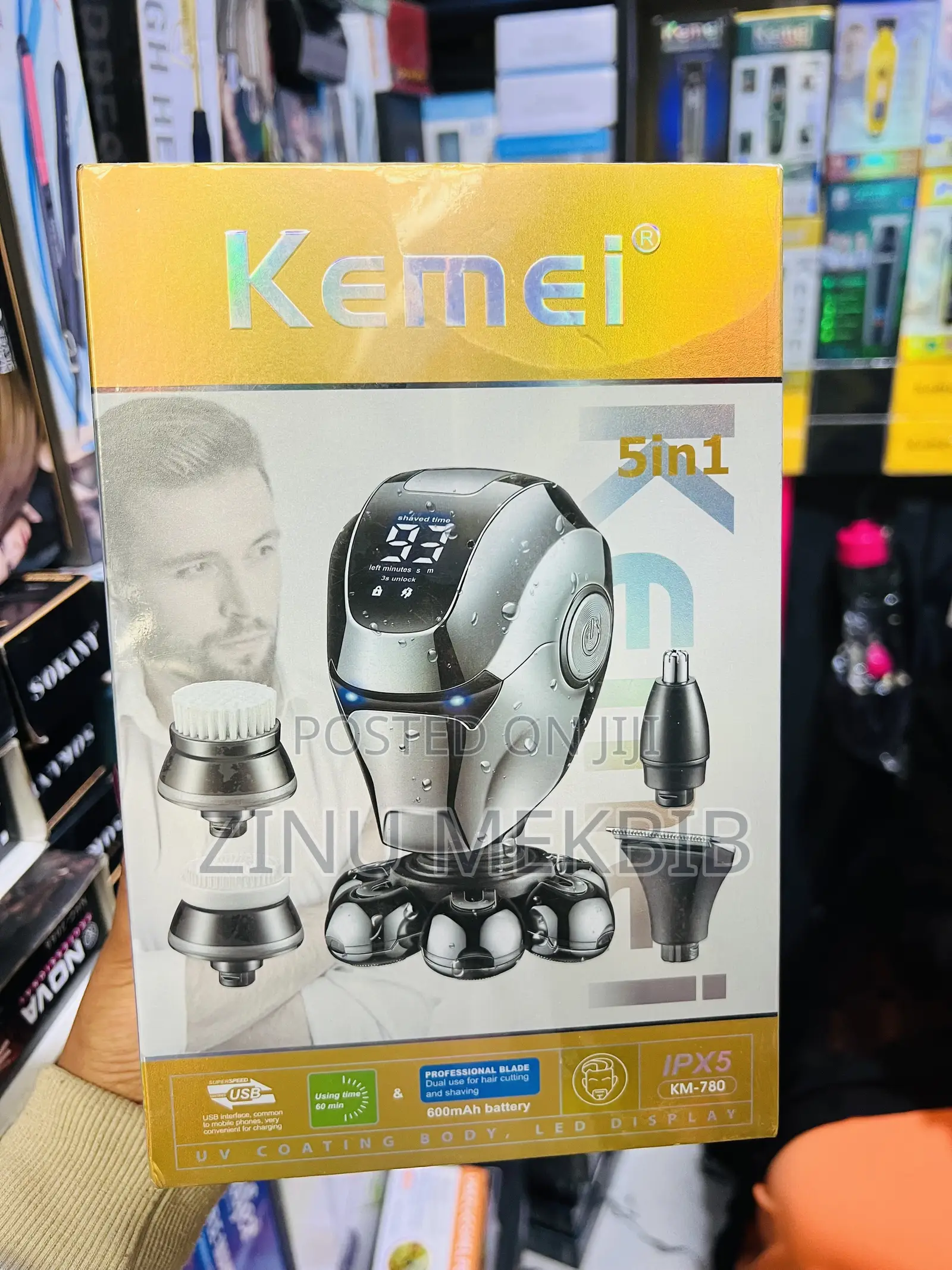 Kemei 5in1 Shever,T-Blade,Nose,Wash Face and Face
