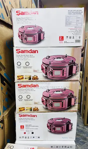 Samdan Round Electric Oven – Top Glass Adjustable Thermostat | 1000W