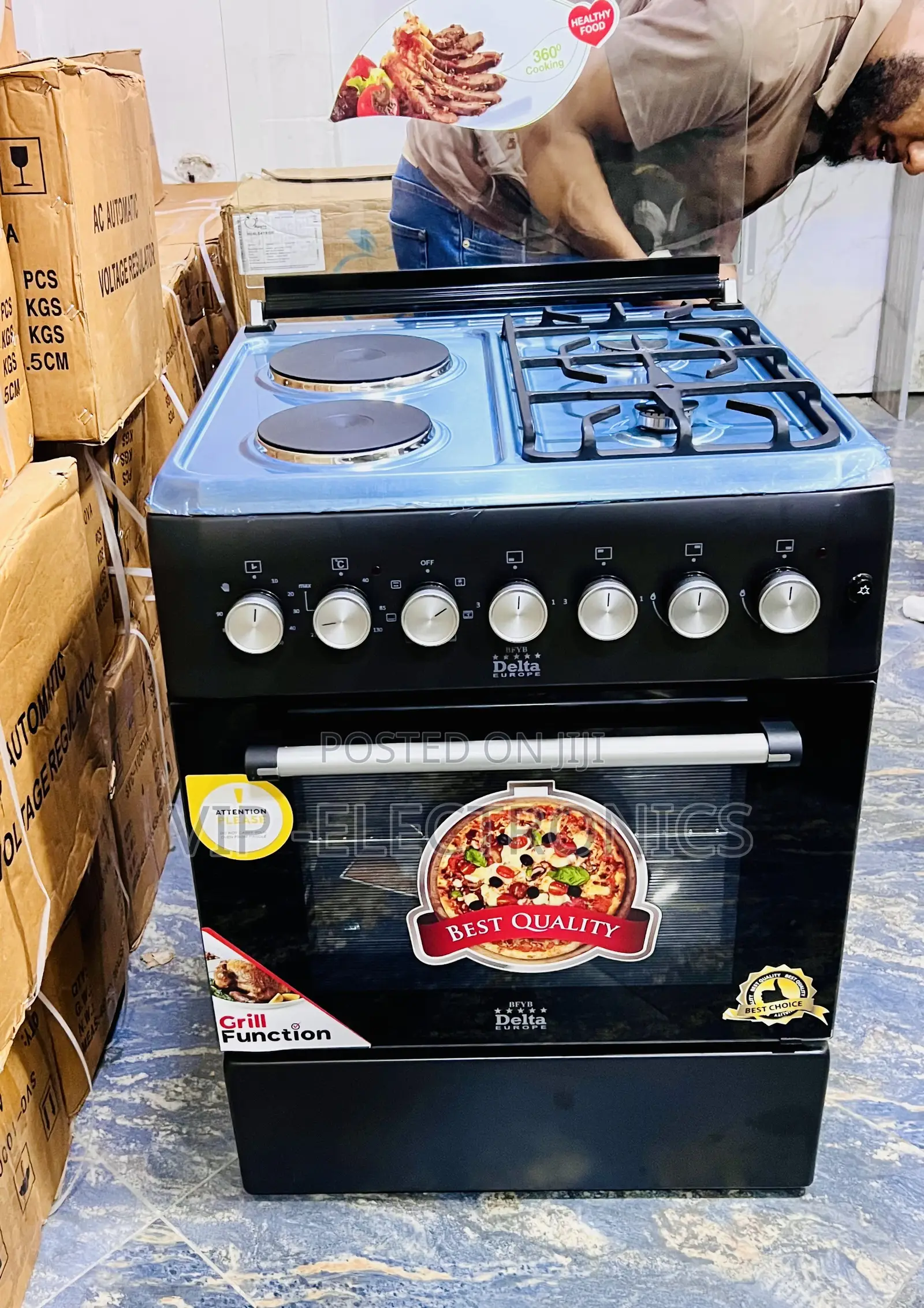 Delta Oven 60x60 Stainless Steel Freestanding Gas Cooker Oven