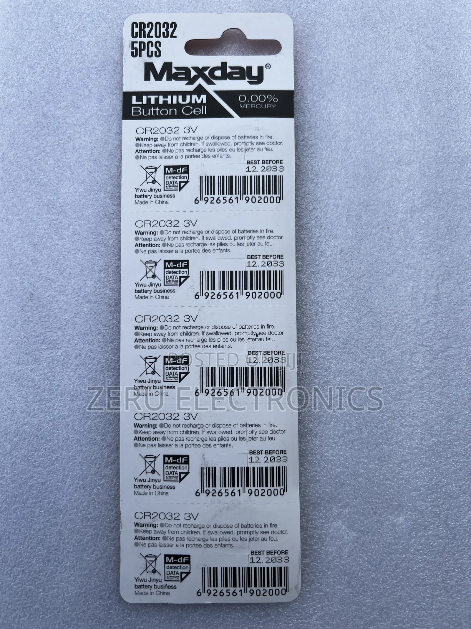 Maxday CR2032 3V Lithium Button Cell