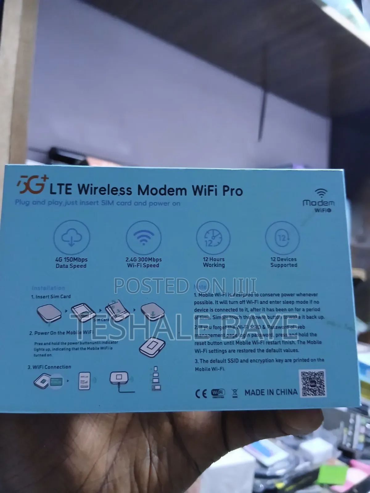 5G LTE Wireless Modem WiFi Pro (የገመድ አልባ ዋይፋይ ሞደም)
