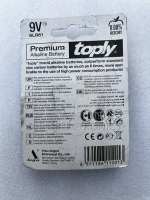 Toply Superior Alkaline 9v Battery 6LR61