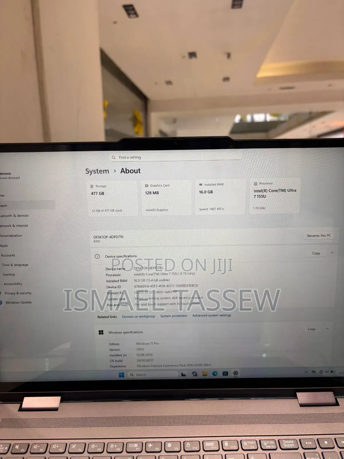 Laptop Lenovo Yoga 7i 16GB Intel Core Ultra 7 SSD 500GB