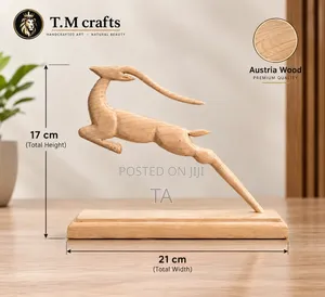 Handcrafted Jumping Deer Sculpture ቅርፃቅርፅ ቅርጻ ቅርጽ ቤት ሜድመቂያ