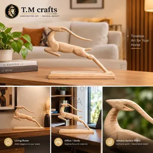 Handcrafted Jumping Deer Sculpture ቅርፃቅርፅ ቅርጻ ቅርጽ ቤት ሜድመቂያ