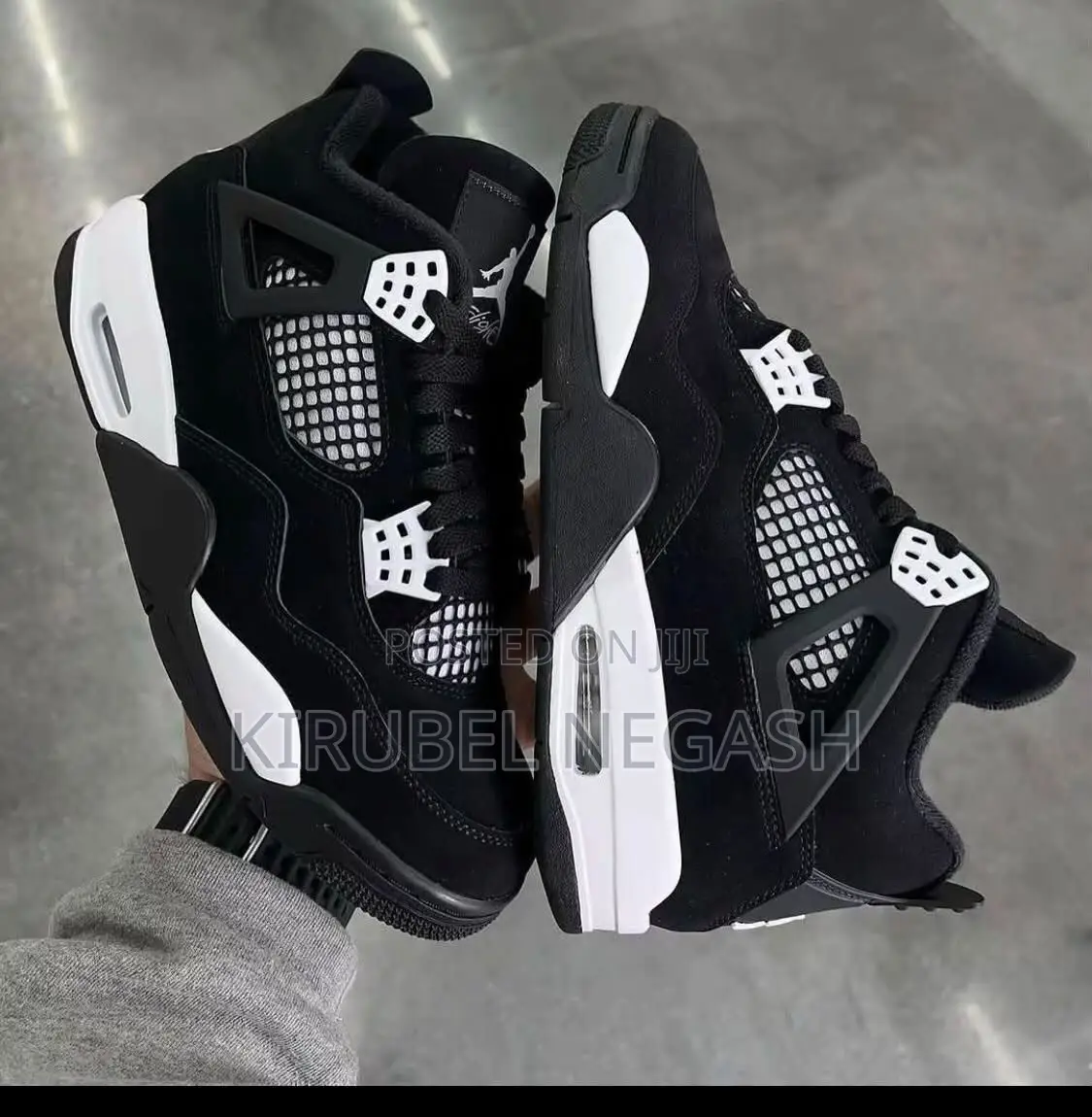 Jordan 4 Black White Sneakers – Classic Streetwear Style
