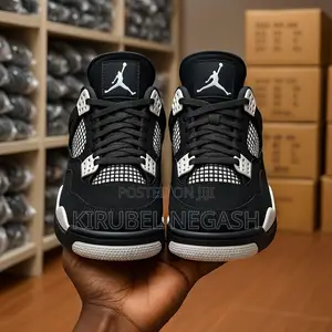 Jordan 4 Black White Sneakers – Classic Streetwear Style