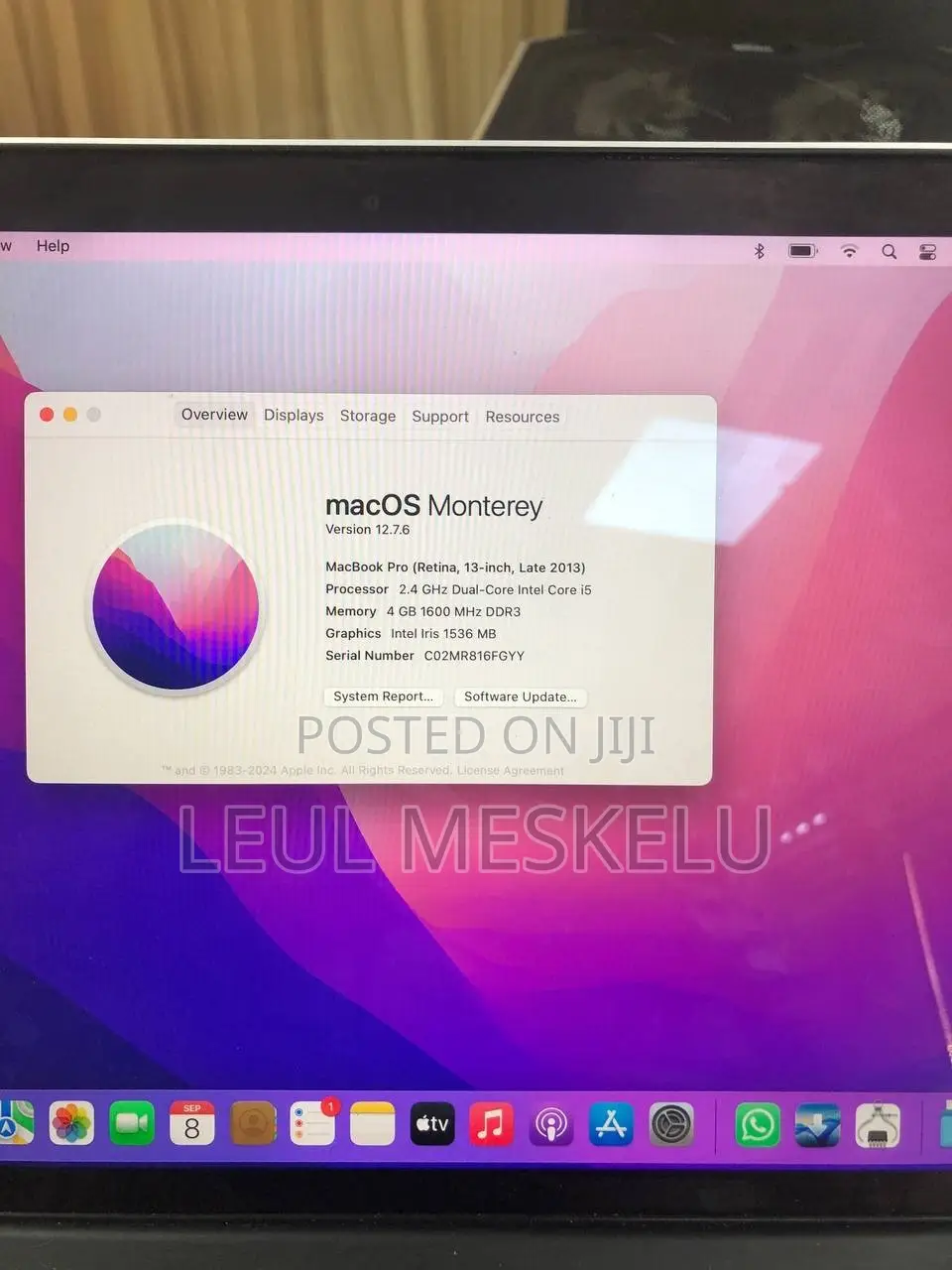 Laptop Apple MacBook Pro 2013 4GB Intel Core i5 SSD 128GB