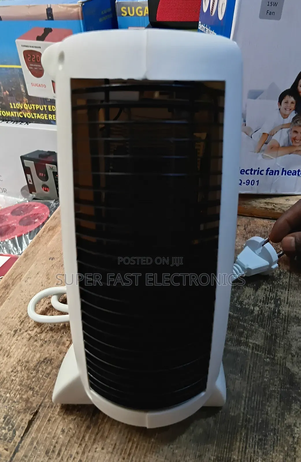 Compact Portable Electric Fan Heater With Adjustable Thermostat