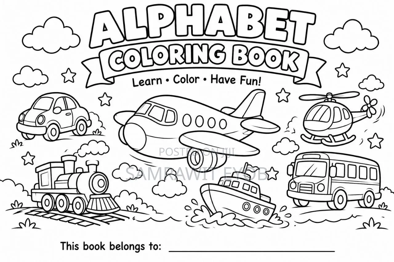 Hard Copy Contour Drawing Coloring Book Including Colored PDF