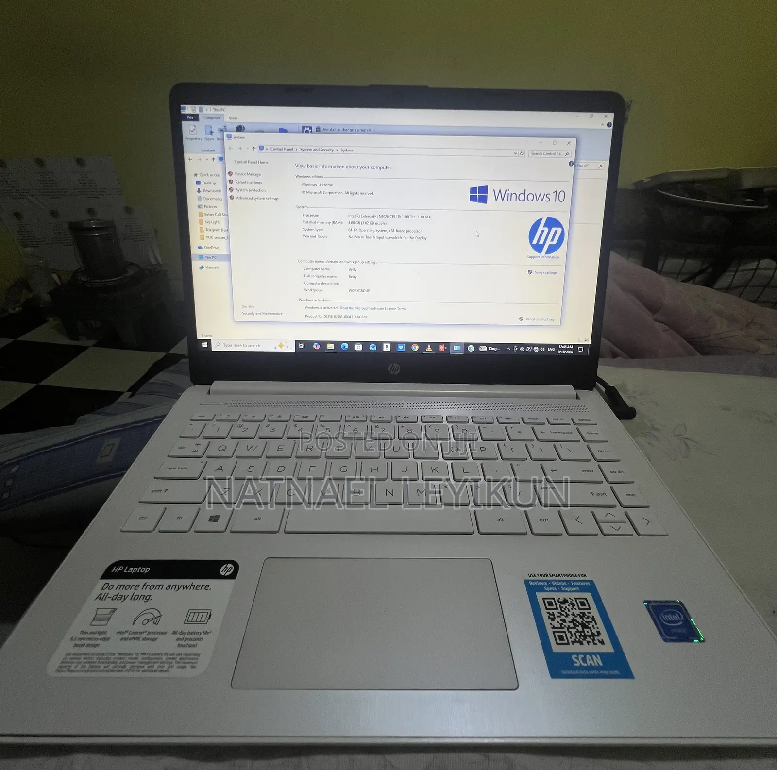 New Laptop HP 4GB Intel Celeron SSD 60GB