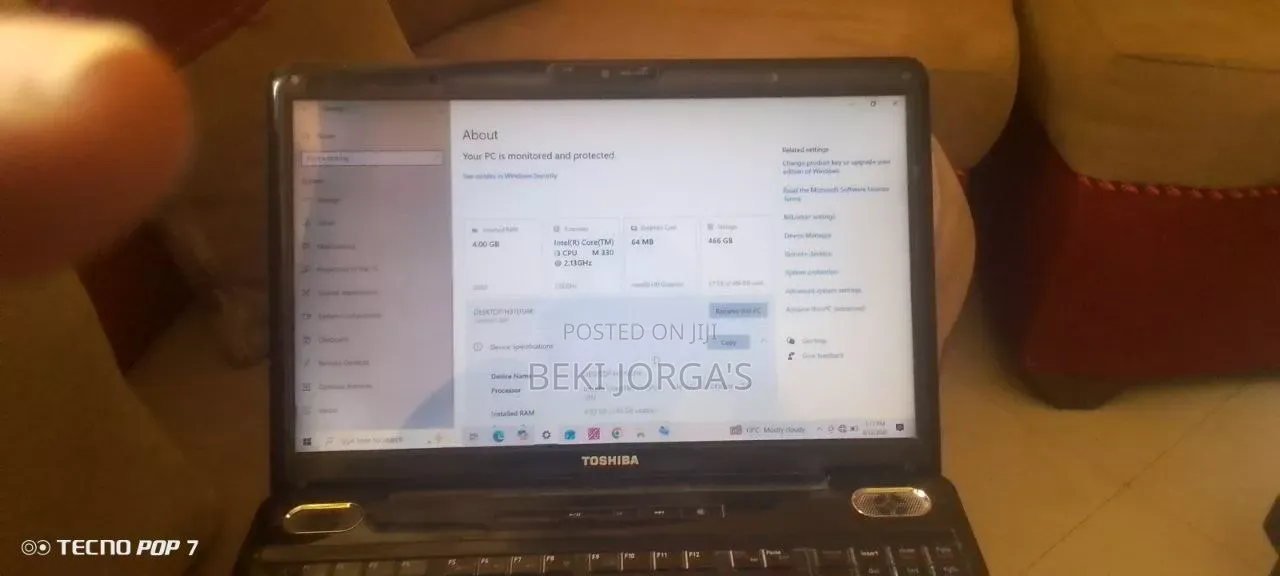 Laptop Toshiba 4GB Intel Core i3 HDD 500GB