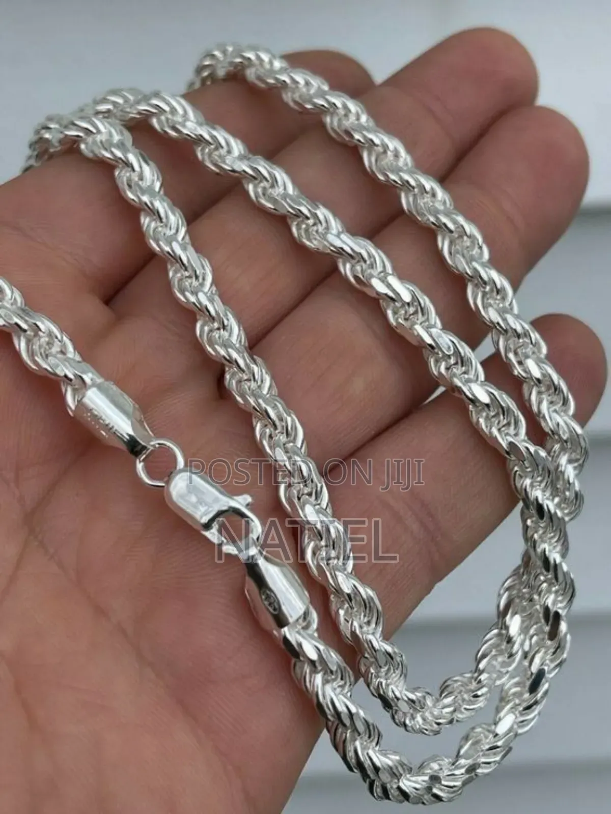 Silver-Tone Iced-Out Cuban Link Chain and Bracelet.