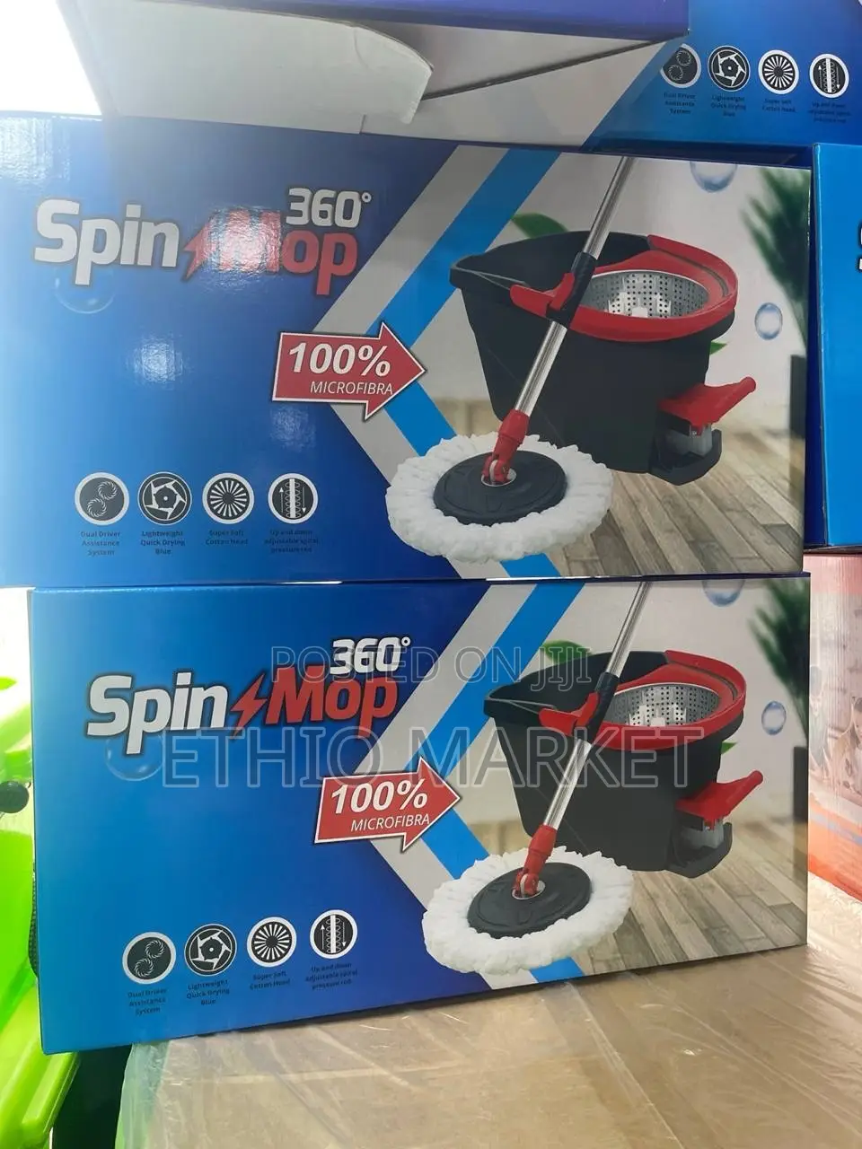 360° የሚሽከረከር ሞፕ ከባልዲ ጋር – ለወለል ማጽጃ