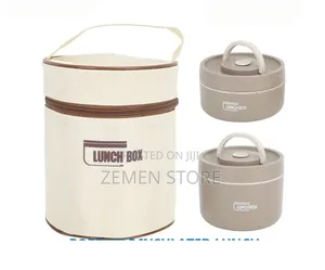 2-Tier Portable Insulated Lunch Box Set With Thermal Tote Bag