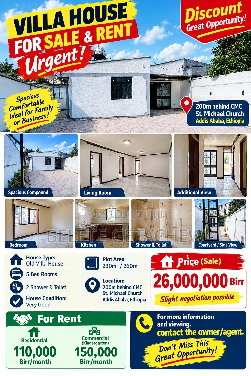 5bdrm Villa in Cmc St. Michael, , Bole for sale