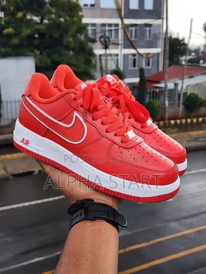 Nike Air Force 1 Red White High Master Quality Shoes Made in Vietnam
