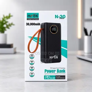 HiVEN 30,000mAh Power Bank (22.5W Fast Charge) N-30 - ኦሪጅናል ፖወር ባንክ