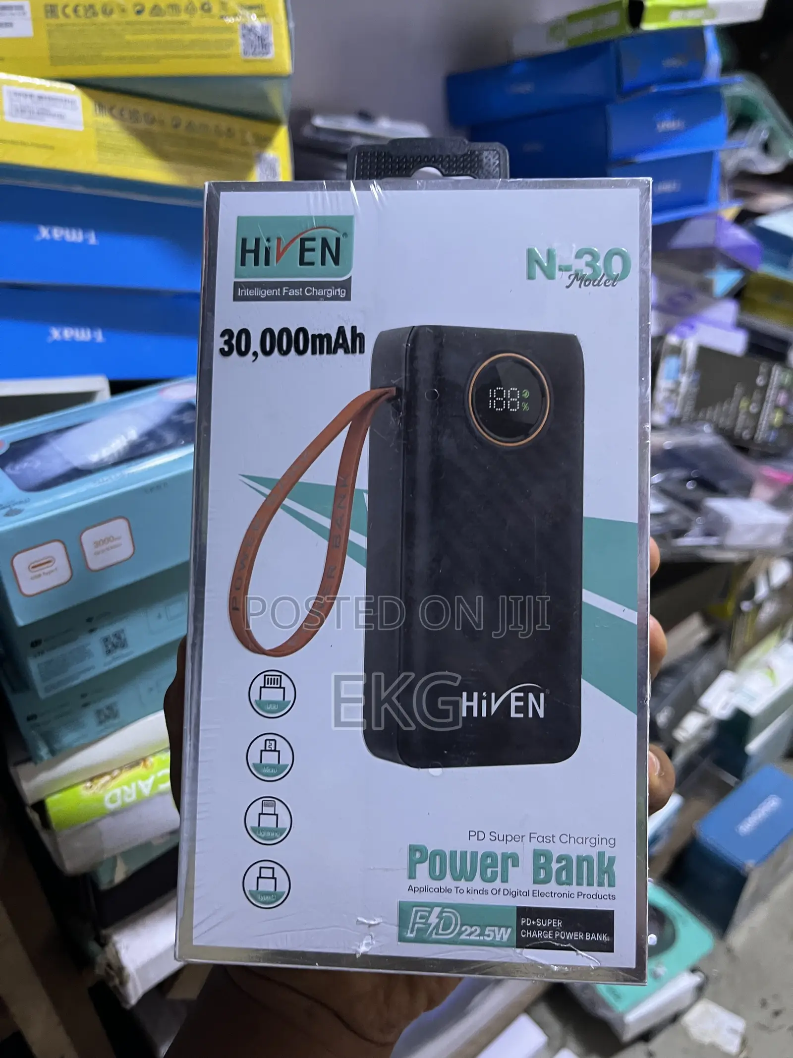 HiVEN 30,000mAh Power Bank (22.5W Fast Charge) N-30 - ኦሪጅናል ፖወር ባንክ