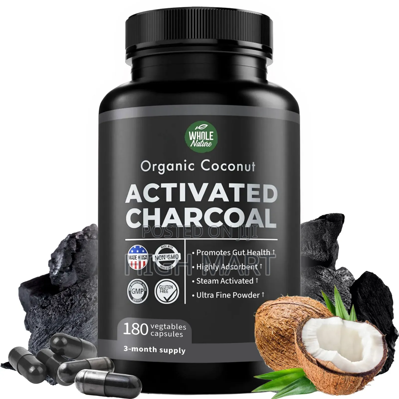 Pure Coconut Activated Charcoal Capsule
