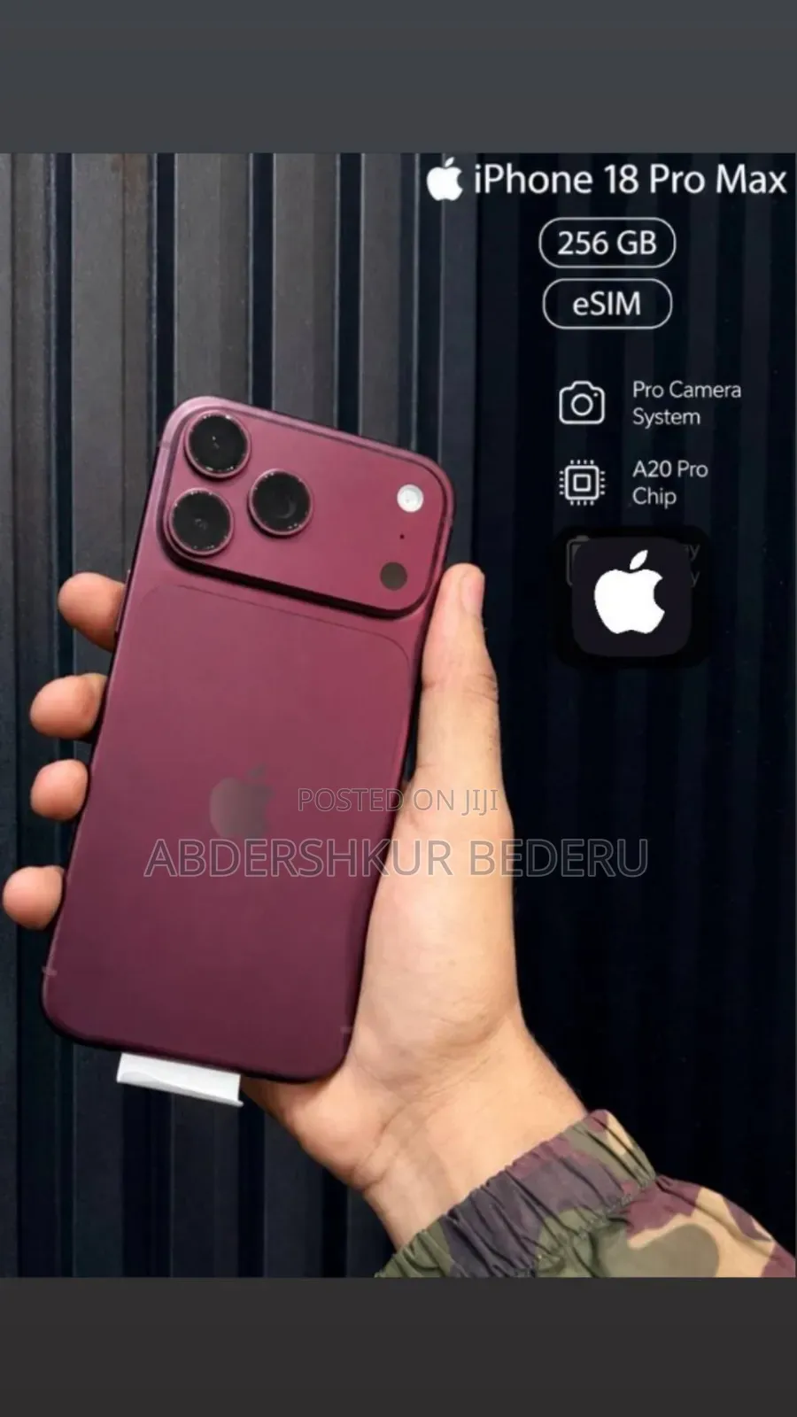 New Apple iPhone 18 Pro Max 256 GB Purple