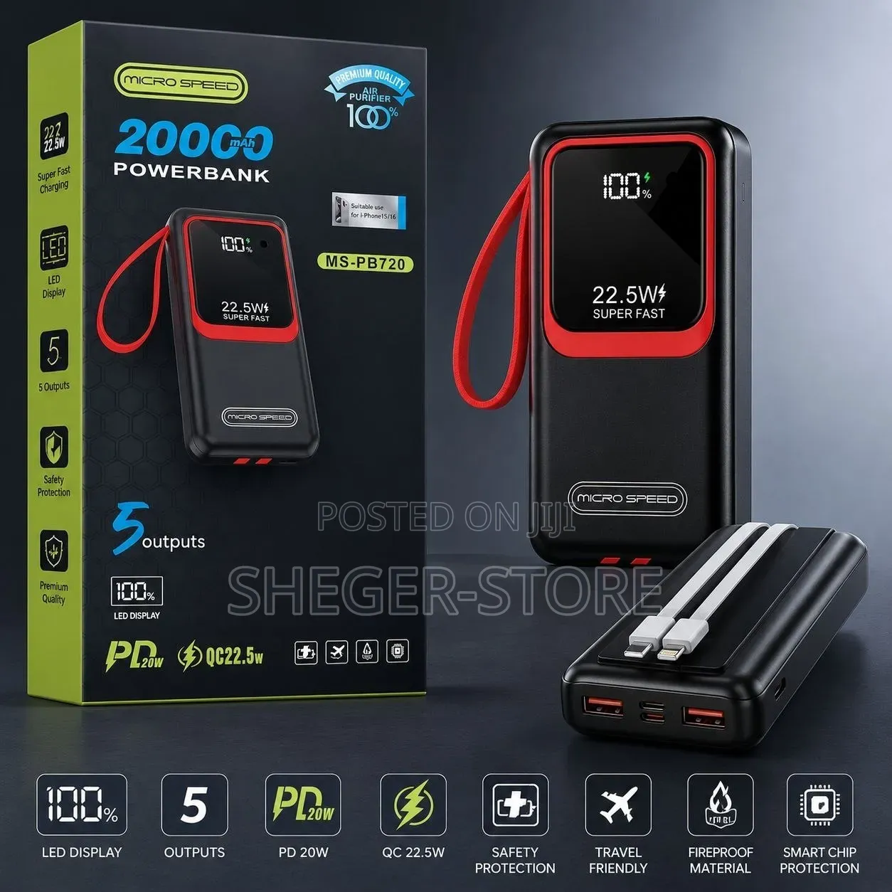 Brand New MICRO SPEED 20,000mAh Power Bank