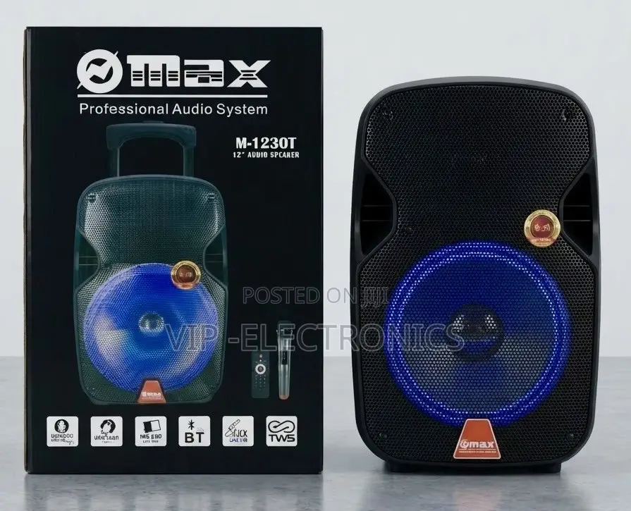 MAX Audio Speaker 12-Inch Professional. Perfect for Parties, Karaoke