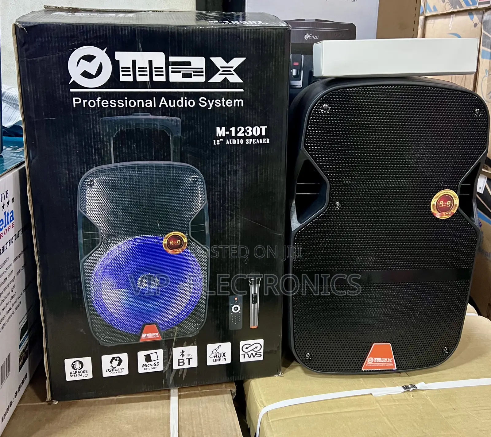 MAX Audio Speaker 12-Inch Professional. Perfect for Parties, Karaoke