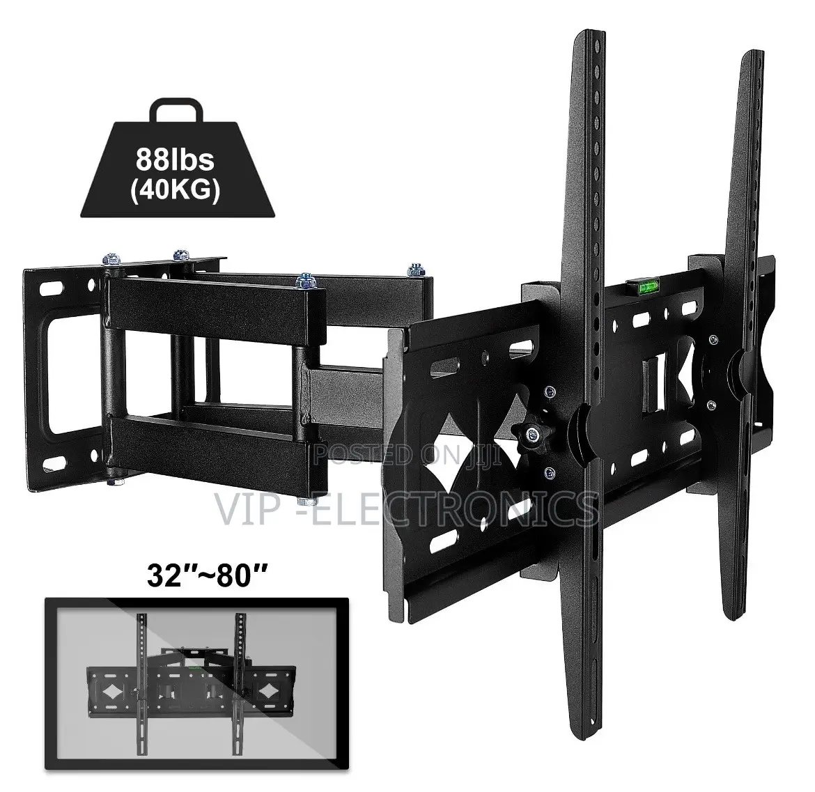Full Motion TV Wall Mount, for LED LCD and Plasma TV 32 to 80 Inches
