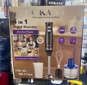 SOKANY Hand Blender 4-in-1 500W Powerful Motor | 2 Speed