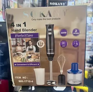 SOKANY Hand Blender 4-in-1 500W Powerful Motor | 2 Speed