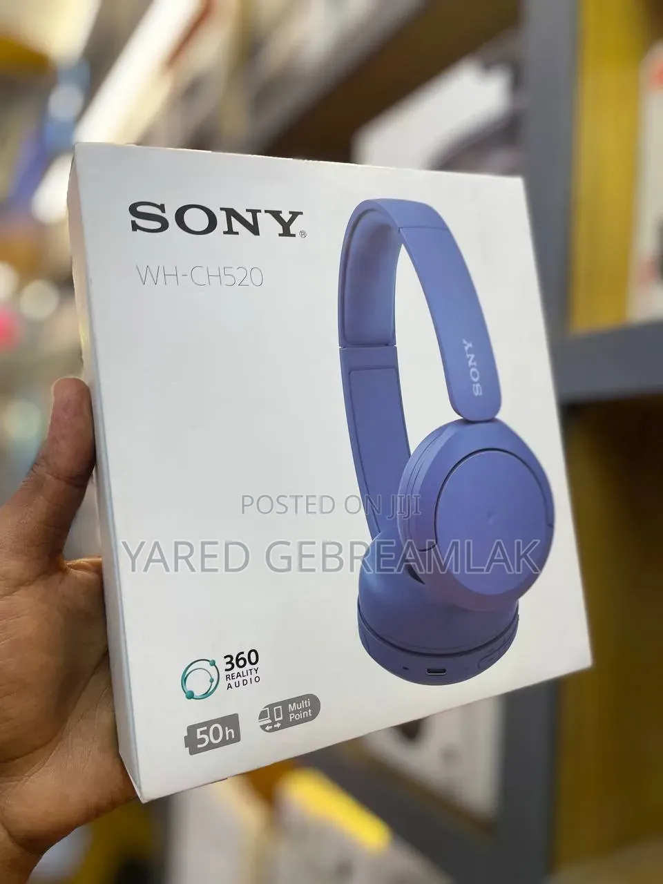 Sony WH-CH520 in a Stylish Blue Color. Lightweight, Comfortable,
