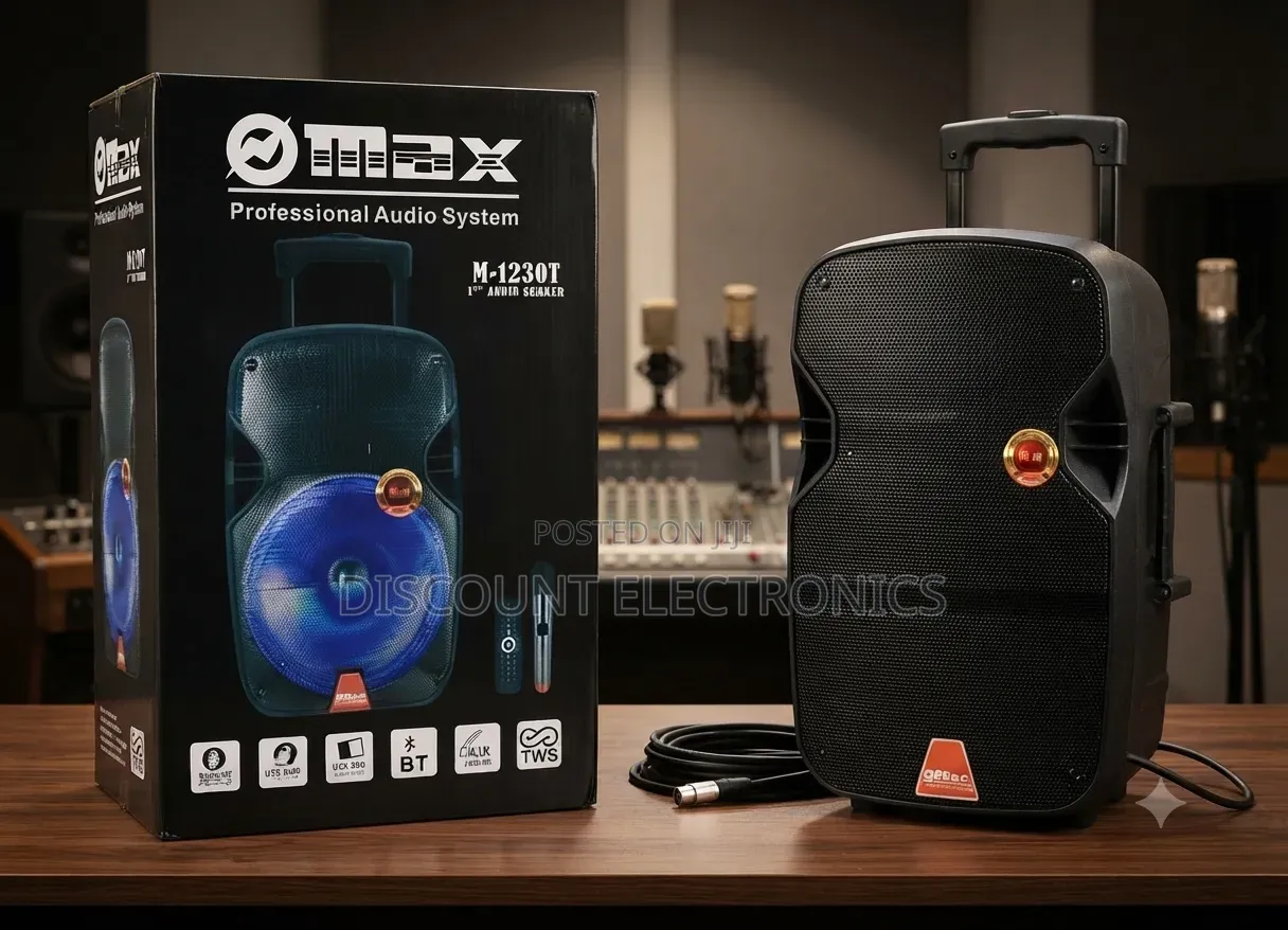 MAX M-1230t Professional Audio System (12" Trolley Speaker)