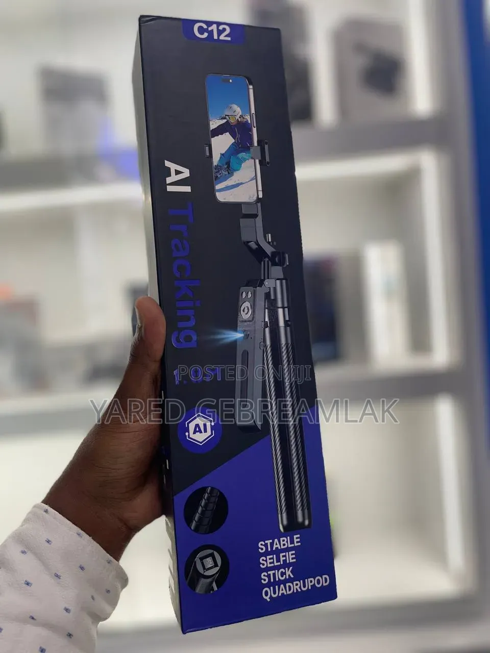 AI Tracking C12 Gimbal – 1.8M Selfie Stick Tripod